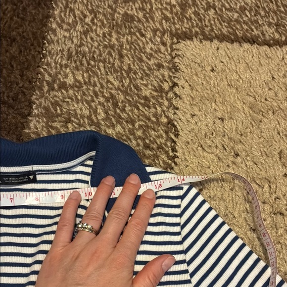 Zara Blue and White Striped Short Sleeve Tee - Picture 9 of 11